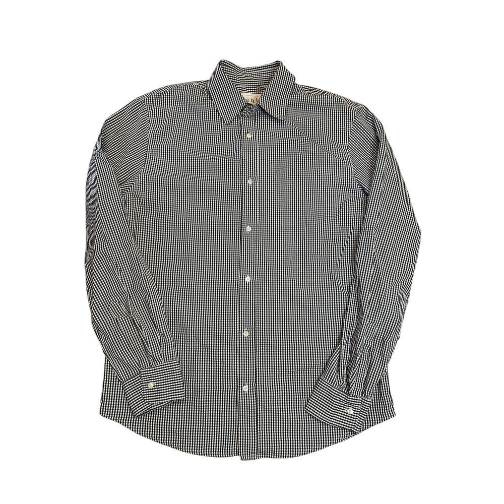 Frank & Eileen Paul Cotton‎ Button Up Shirt Large BLACK/WHITE Gingham